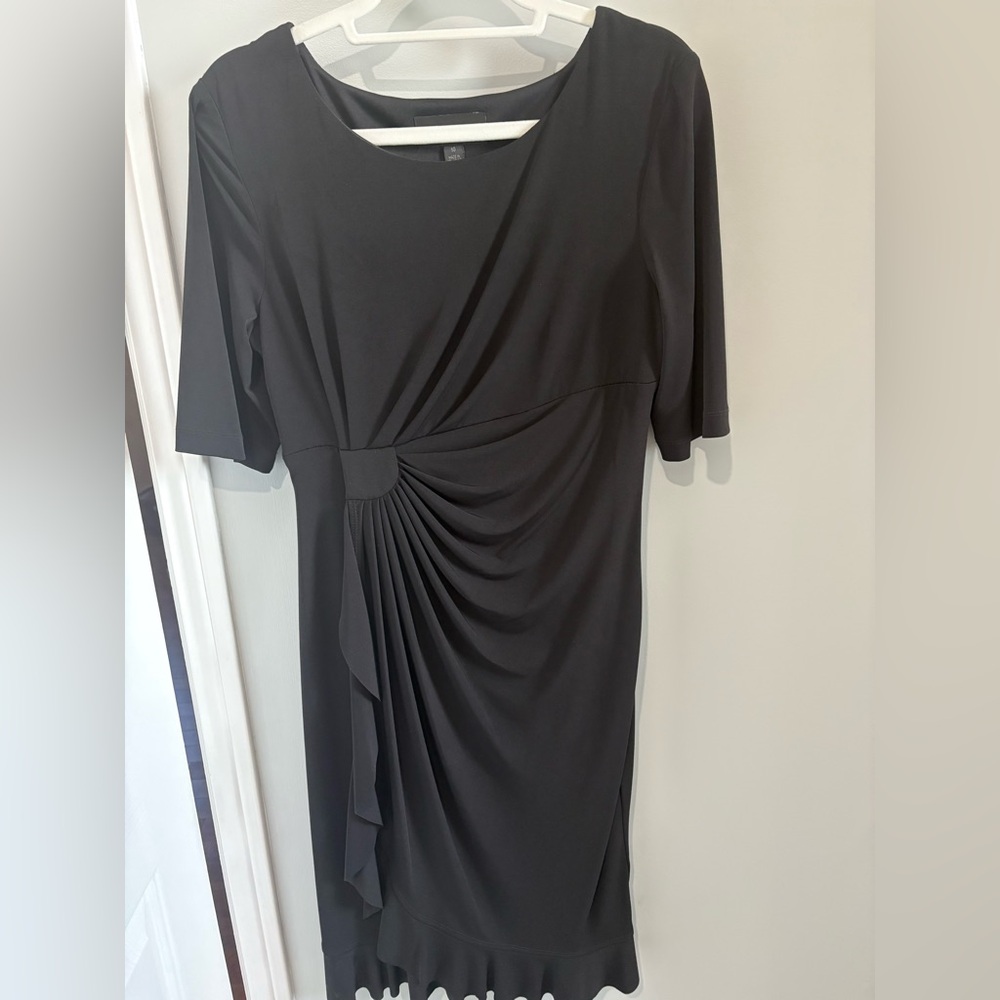 Connected Apparel Black Midi Dress - Picture 1 of 3